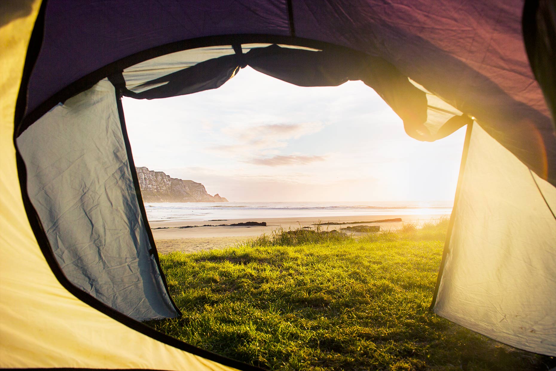 Sunrise camping New Zealand